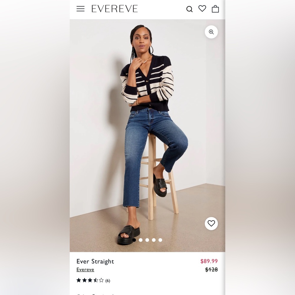 Evereve mid-rise ankle length w/ raw hem jeans (NEW!)